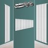 Design radiator 1600x528x78 mm double row 2350W white panel radiator, bathroom radiator with chrome thermostat 