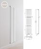 Design radiator 1800x376x58 mm single row 945W white panel radiator, bathroom radiator bathroom radiator