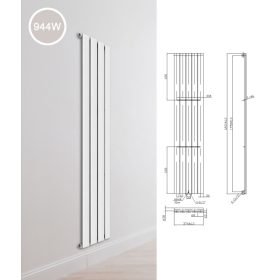 Design radiátor, panel radiátor, fürdőszoba radiátor egysoros 1800x376x58 mm
