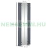 Modern design radiator with mirror 180x60 cm wall heater special elongated and narrowed, stylish appearance