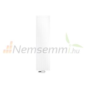 Modern design radiátor 370x1400 mm 689W fehér szín középső bekötésű univerzális csatlakozású különleges hosszított és keskenyített formatervezésű stílusos megjelenés