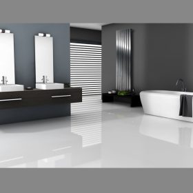   Modern design radiátor 370x1400 mm 689W króm szín középső csatlakozású különleges hosszított és keskenyített formatervezésű stílusos megjelenés 
