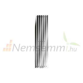 Modern design radiátor 370x1400 mm 689W króm szín középső csatlakozású különleges hosszított és keskenyített formatervezésű stílusos megjelenés