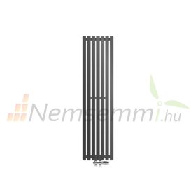 Modern design radiátor 370x1800 mm 873W antracit szín középső bekötés padló csatlakozás különleges hosszított és keskenyített formatervezésű, vízszintesen is felszerelhető, stílusos megjelenés