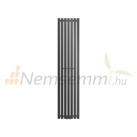   Modern design radiátor 370x1800 mm 873W antracit szín középső csatlakozás különleges hosszított és keskenyített formatervezésű, vízszintesen is felszerelhető, stílusos megjelenés 