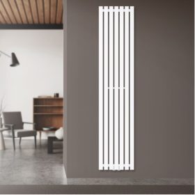   Modern design radiátor 370x1800 mm fehér színben, különleges hosszított és keskenyített formatervezésű, vízszintesen is felszerelhető, stílusos megjelenés 873W teljesítmény