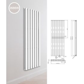   Design radiátor 456x604x58 mm 300W egysoros fehér panel radiátor, fürdőszoba radiátor 