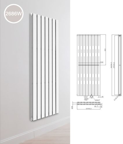 Design radiator 456x604x58 mm 300W single row white panel radiator, bathroom radiator 