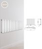 Design radiator 456x604x58 mm single row 300W white panel radiator, bathroom radiator with white thermostat 