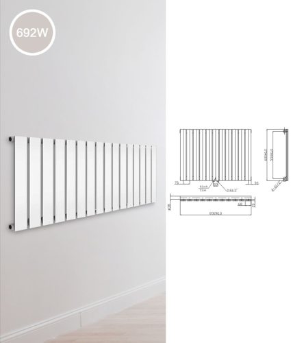 Design radiator 600x832x58 mm single row 700W white panel radiator, bathroom radiator