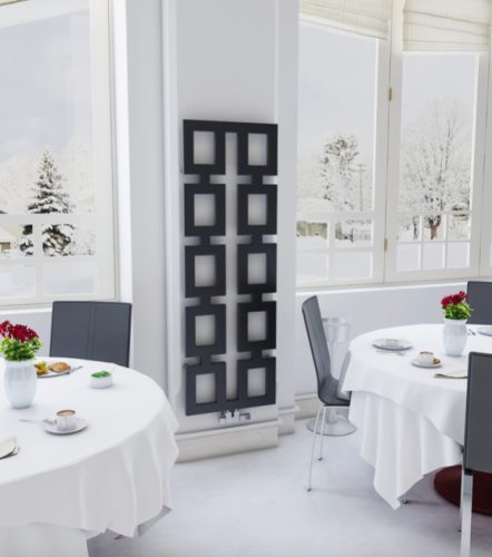 Színes design radiátor - Radox Arena 650x580 mm antracit törölközőszárító fűtőtest törölközőmelegítő