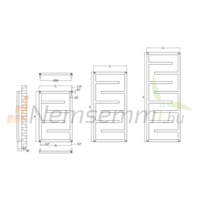   Króm design radiátor - Radox Aztec 915x600 mm krómozott törölközőszárító fűtőtest törölközőmelegítő