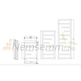   Króm design radiátor - Radox Boka 740x600 mm krómozott törölközőszárító fűtőtest törölközőmelegítő