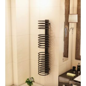   Színes design radiátor - Radox Circle 800x250 mm antracit törölközőszárító fűtőtest törölközőmelegítő