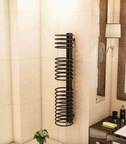 Színes design radiátor - Radox Circle 800x250 mm antracit törölközőszárító fűtőtest törölközőmelegítő