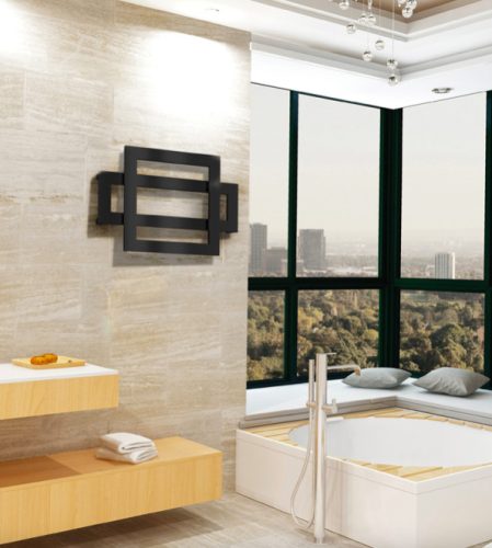 Színes design radiátor - Radox Combi 600x900 mm fekete fűtőtest