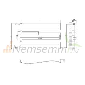   Színes design radiátor - Radox Esse 540x850 mm fekete törölközőszárító fűtőtest