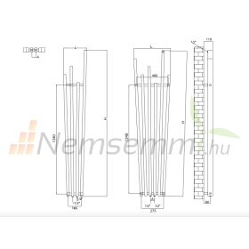   Színes design radiátor - Radox Fan 1800x285 mm piros fűtőtest