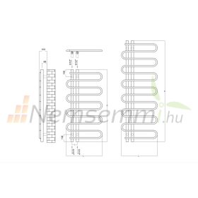   Króm design radiátor - Radox River 1000x500 mm krómozott törölközőszárító fűtőtest törölközőmelegítő