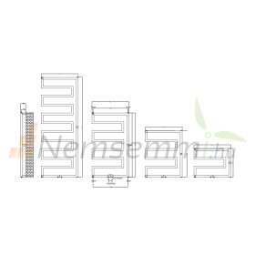   Króm design radiátor - Radox Sera 450x580 mm króm törölközőszárító fűtőtest törölközőmelegítő