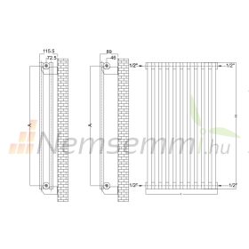   Króm design radiátor - Radox Slim 1000x453 mm krómozott fűtőtest