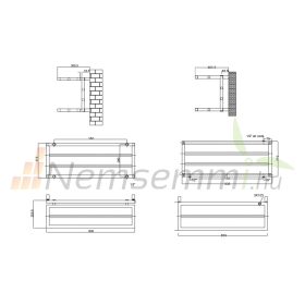   Króm design radiátor - Radox Smart U 315x800 mm krómozott törölközőszárító fűtőtest polc
