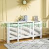 Cover in front of radiator extendable radiator cover, horizontally striped 140-202x19x82.5 cm