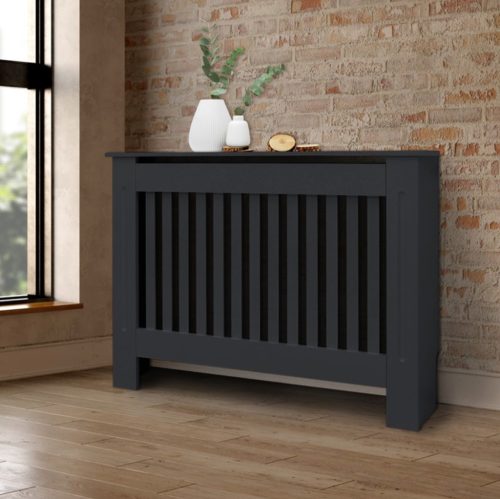 Radiator cover 112x19x82 cm radiator cover anthracite striped radiator cover, radiator cover