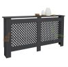 Radiátor takaró burkolat 152x19x82 cm fűtőtest burkolat antracit mintás radiátorburkolat, fűtőtest burkolat