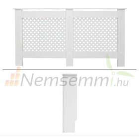   Radiátor takaró burkolat 152x19x82 cm fűtőtest burkolat fehér mintás radiátorburkolat, fűtőtest burkolat