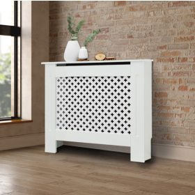   Radiátor takaró burkolat 78x19x82 cm fűtőtest burkolat fehér mintás radiátorburkolat, fűtőtest burkolat