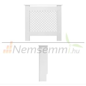  Radiátor takaró burkolat 78x19x82 cm fűtőtest burkolat fehér mintás radiátorburkolat, fűtőtest burkolat