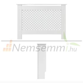   Radiátor elé takaró burkolat 112x19x82 cm fűtőtest burkolat fehér méhsejt mintás radiátorburkolat, rács, radiátor takaró