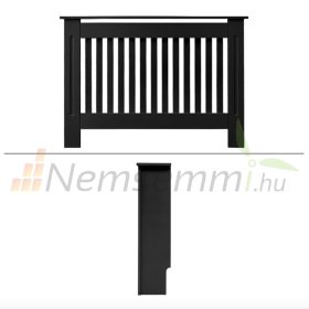   Radiátor elé takaró burkolat 112x19x82 cm fűtőtest burkolat fekete csíkos radiátorburkolat, rács, radiátor takaró