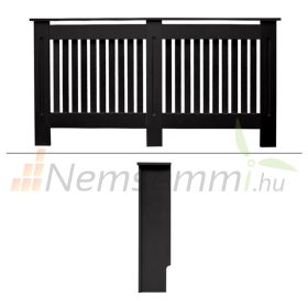   Radiátor takaró burkolat 152x19x82 cm fűtőtest burkolat fekete csíkos radiátorburkolat, fűtőtest burkolat