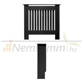   Radiátor takaró burkolat 78x19x82 cm fűtőtest burkolat fekete csíkos radiátorburkolat, fűtőtest burkolat