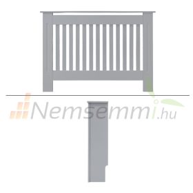   Radiátor elé takaró burkolat 78x19x82 cm fűtőtest burkolat szürke csíkos radiátorburkolat, rács, radiátor takaró