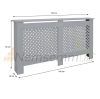 Radiator cover 152x19x82 cm radiator cover gray honeycomb radiator cover, grid, radiator cover