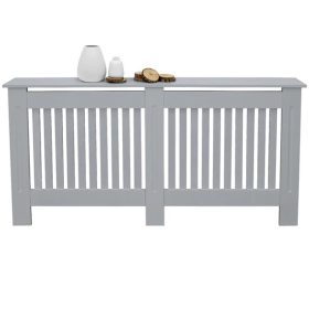   Radiátor elé takaró burkolat 152x19x82 cm fűtőtest burkolat szürke csíkos radiátorburkolat, rács, radiátor takaró