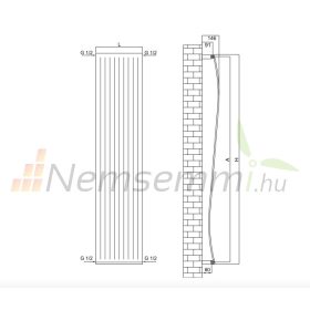   Színes design radiátor - Radox Wave 850x400 mm fehér fűtőtest