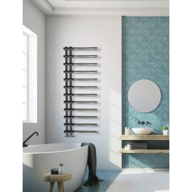   Színes design radiátor - Radox Linx Mixt 736x500 mm fekete-króm törölközőszárító fűtőtest törölközőmelegítő