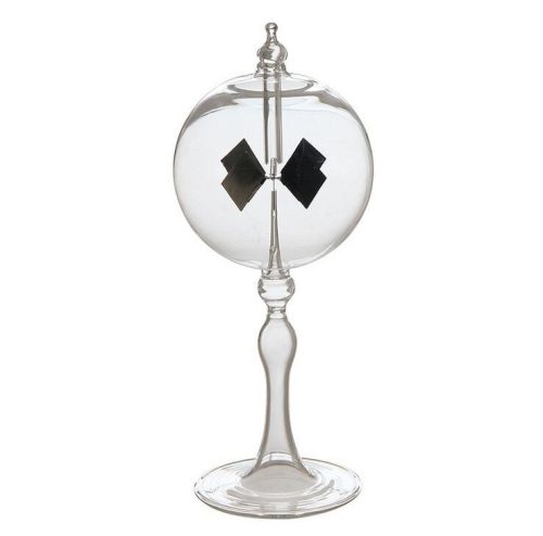 Fénymalom light-powered rotating vacuum glass radiometer by Crookes, 20 cm high