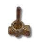 Manual vent valve with temperature sensor sleeve for solar or heating systems. Pure copper, 22mm crackle and 3/4" threaded connection