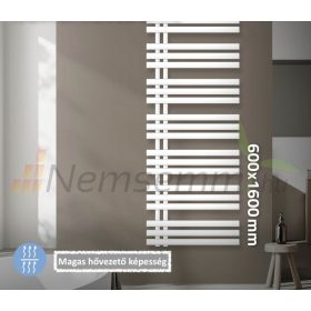   ENYHE SÉRÜLÉS! Modern designer radiátor 600x1600 mm 630W fehér egyenes külső csatlakozással