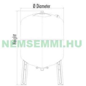 Saválló acél hidrofor tartály 50 liter fekvő inox rozsdamentes membrános zárt rendszerű használati