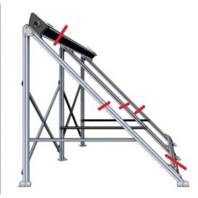   30 csöves napkollektorhoz ALKATRÉSZ KIEMELŐ LÁB!, mellyel alkalmassá válik lapos tetőre is