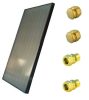 Sale SID flat collector brown + 4 connectors 6 years warranty. Copper tube, safety prismatic glass 1352 Wp power, metallic brown aluminum frame + 4 connectors