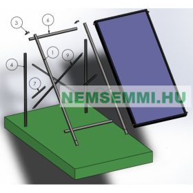 SID Síkkollektor extra nagy napkollektor ALU szerelő keret és tartóláb sík felületre, 6 év garancia