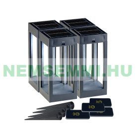   Színes kültéri szolárlámpa 4 darab RGB + W LED-ek, távirányítóval 80 lm 1 W