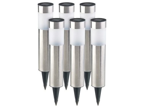 LED solar lamp that can be inserted into the ground, 6 stainless steel garden lamps with light sensor